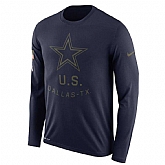 Men's Dallas Cowboys Nike Salute to Service Sideline Legend Performance Long Sleeve T-Shirt Navy,baseball caps,new era cap wholesale,wholesale hats